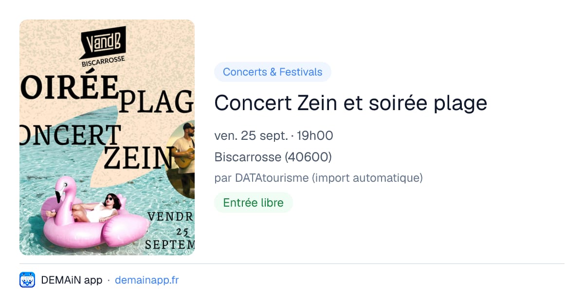 Concert Zein et soirée plage — Biscarrosse