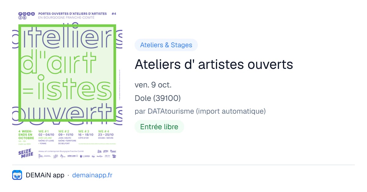 Ateliers d' artistes ouverts — Dole