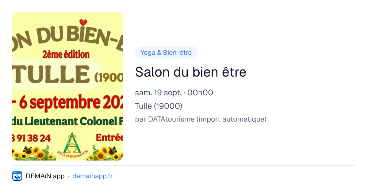 Salon du bien être — Tulle