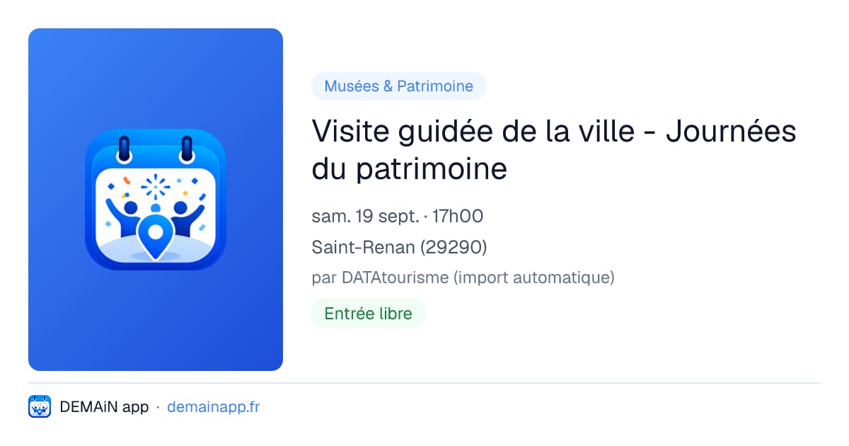 Visite guidée de la ville - Journées du patrimoine — Saint-Renan