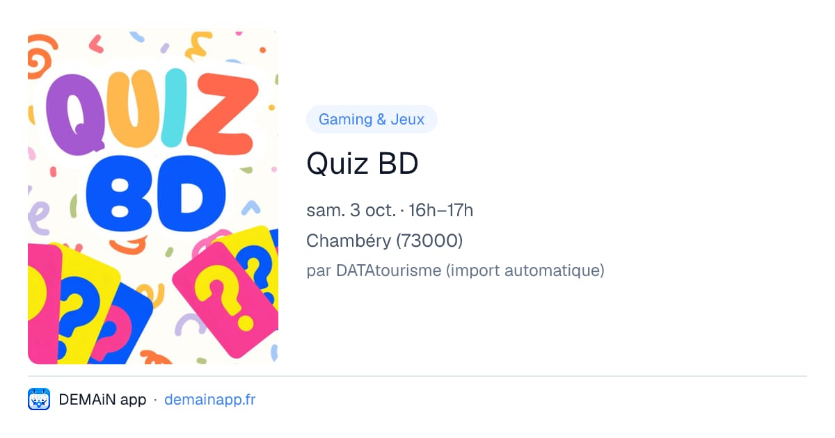 Quiz BD — Chambéry