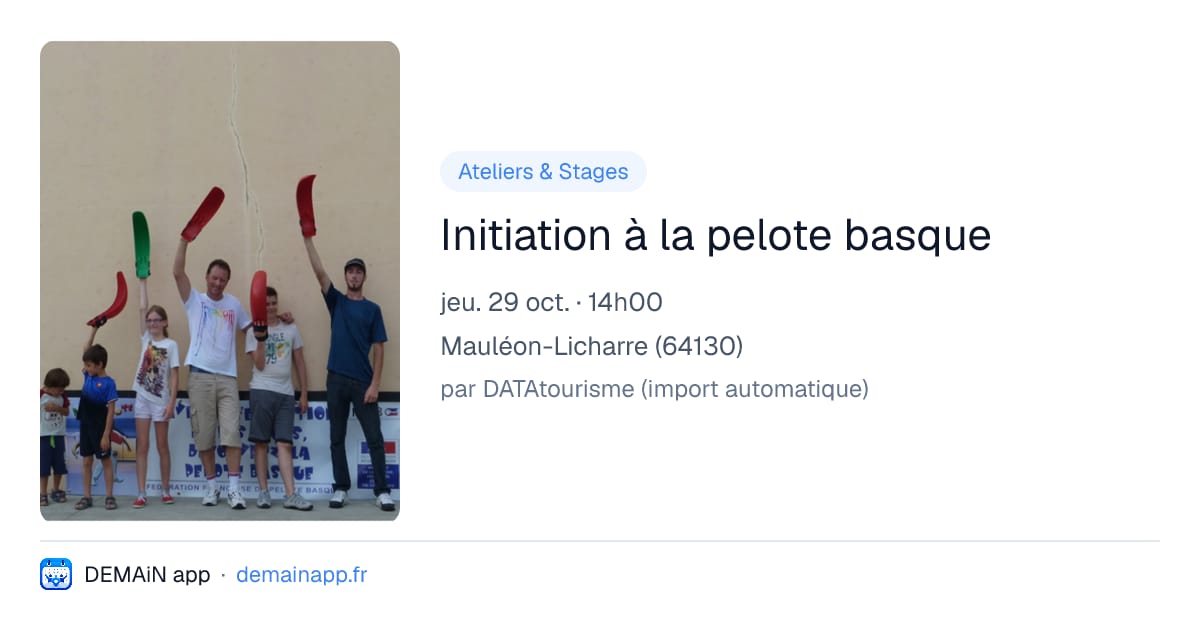 Initiation à la pelote basque — Mauléon-Licharre