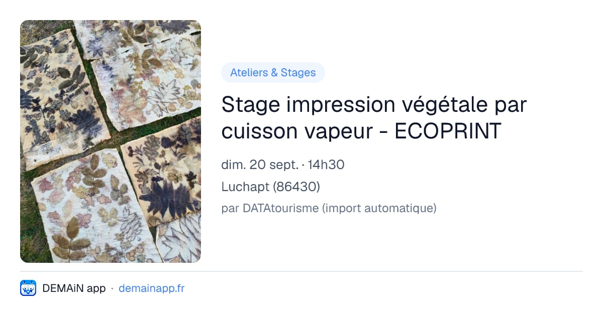 Stage impression végétale par cuisson vapeur - ECOPRINT — Luchapt