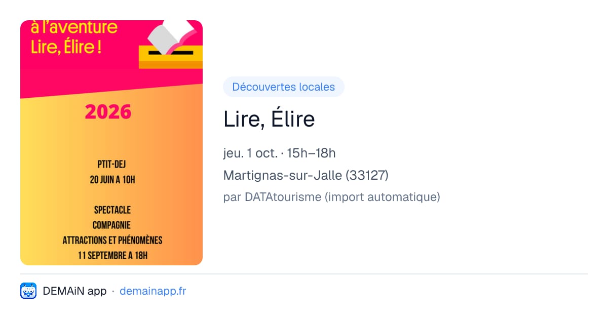 Lire, Élire — Martignas-sur-Jalle