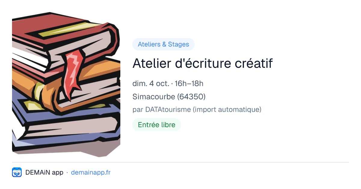 Atelier d'écriture créatif — Simacourbe