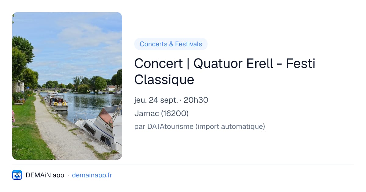 Concert | Quatuor Erell - Festi Classique — Jarnac