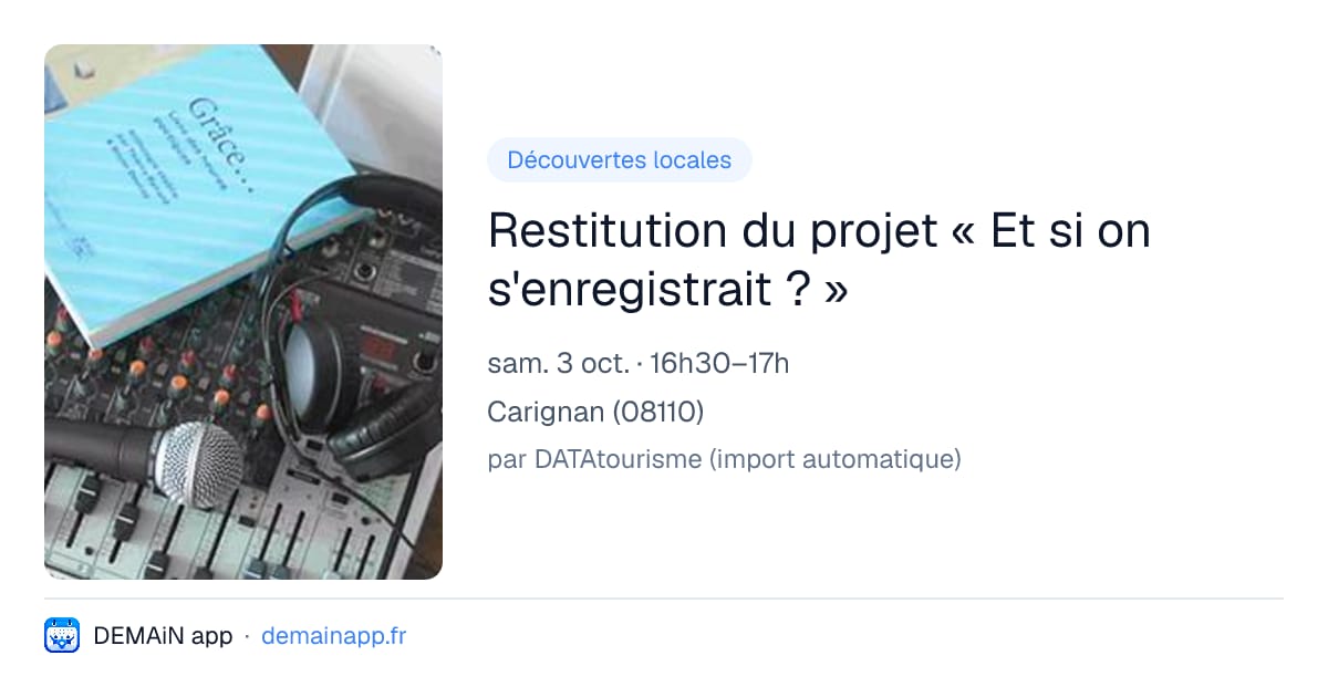 Restitution du projet « Et si on s'enregistrait ? » — Carignan