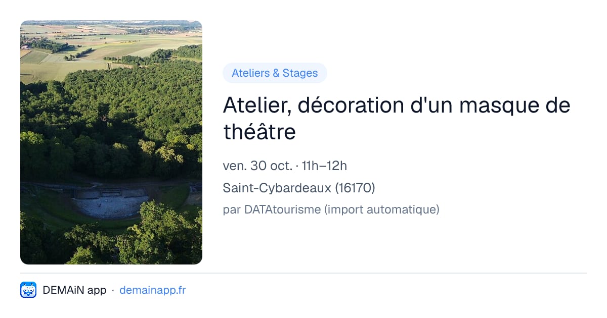 Atelier, décoration d'un masque de théâtre — Saint-Cybardeaux