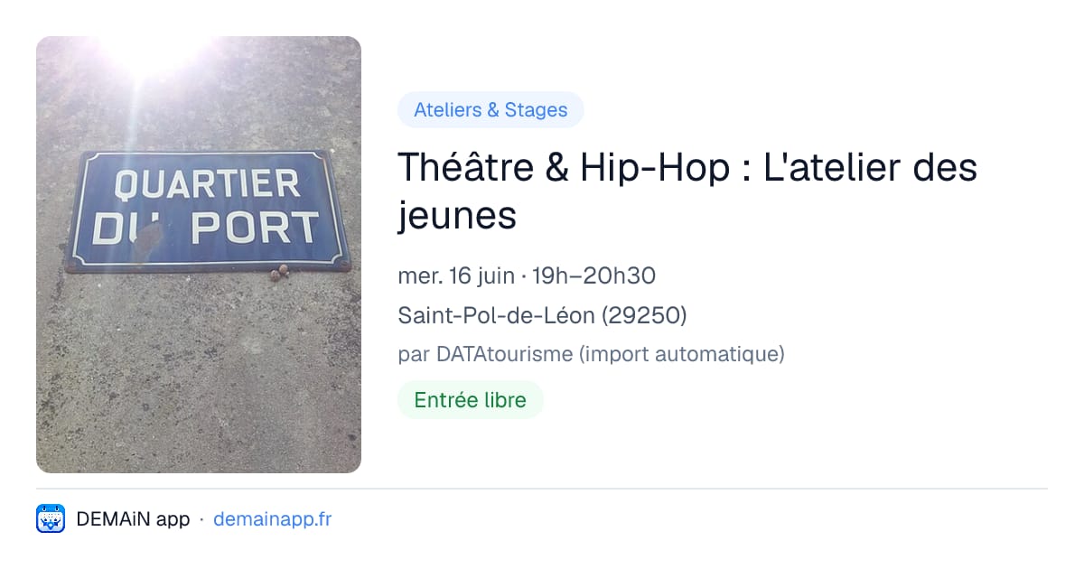 Théâtre & Hip-Hop : L'atelier des jeunes — Saint-Pol-de-Léon