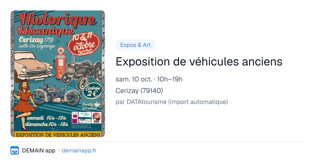 Exposition de véhicules anciens — Cerizay