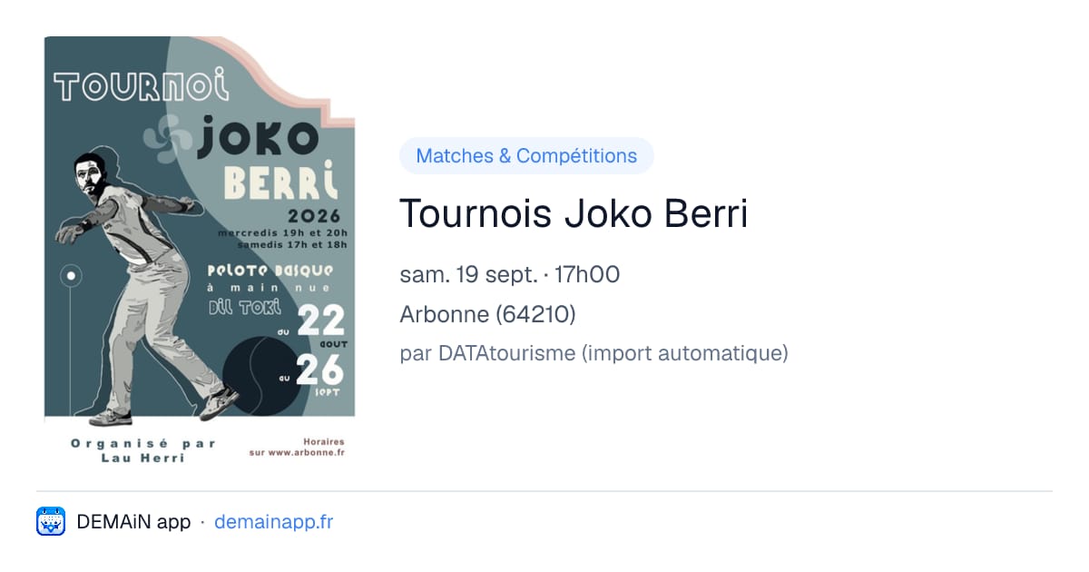 Tournois Joko Berri — Arbonne