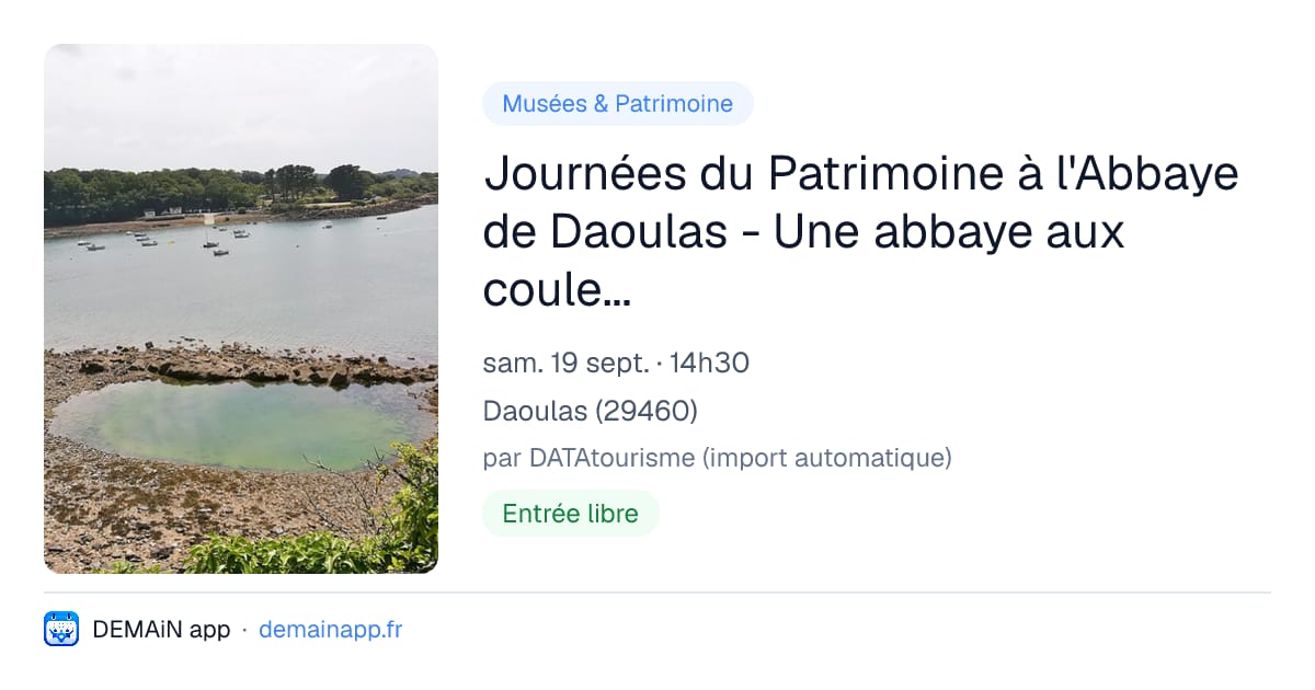 Journées du Patrimoine à l'Abbaye de Daoulas - Une abbaye aux couleurs locales — Daoulas