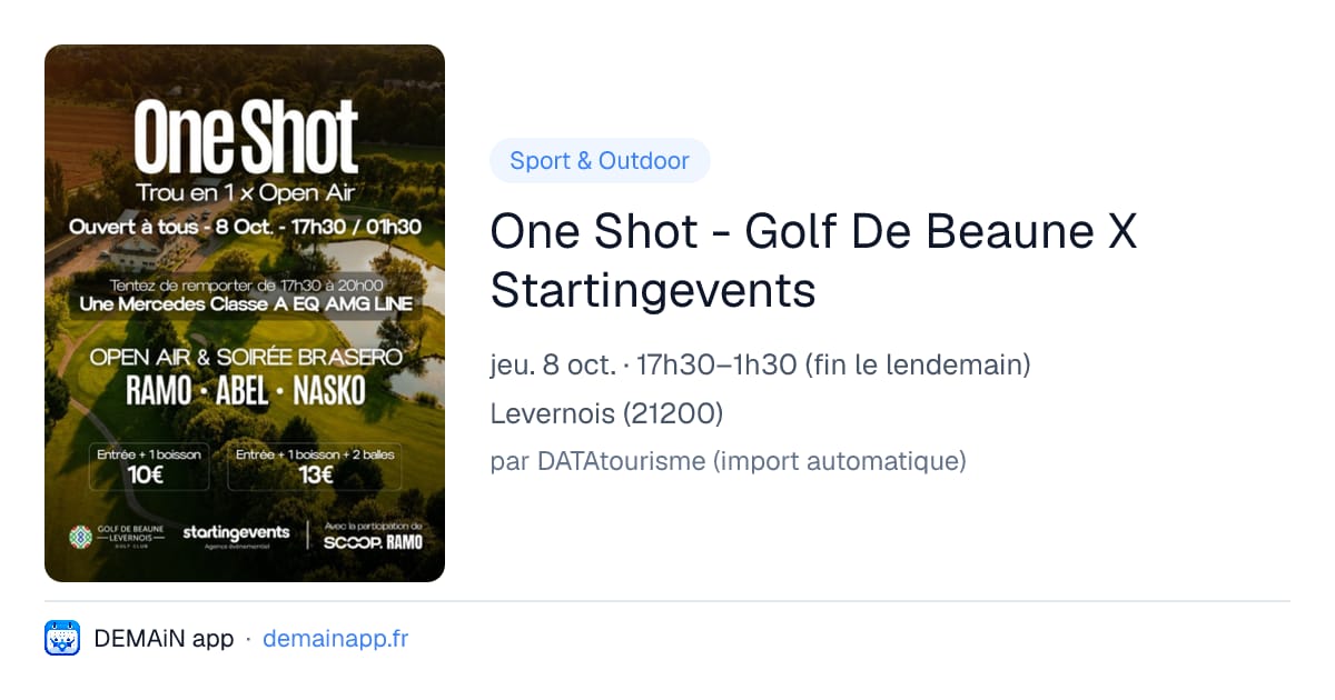 One Shot - Golf De Beaune X Startingevents — Levernois
