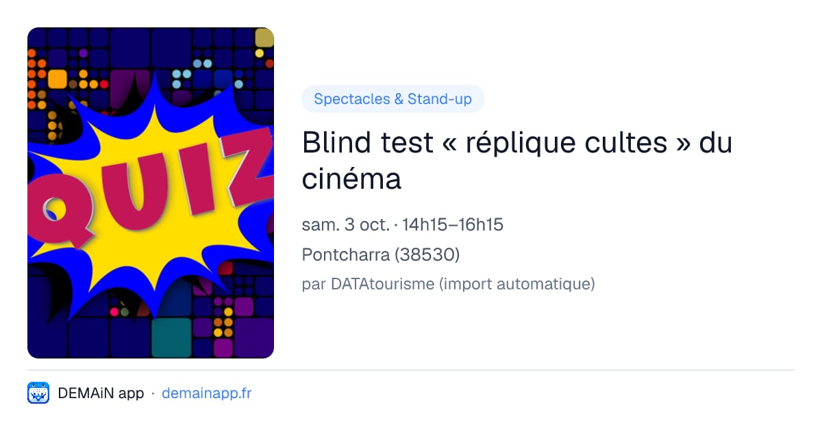 Blind test « réplique cultes » du cinéma — Pontcharra
