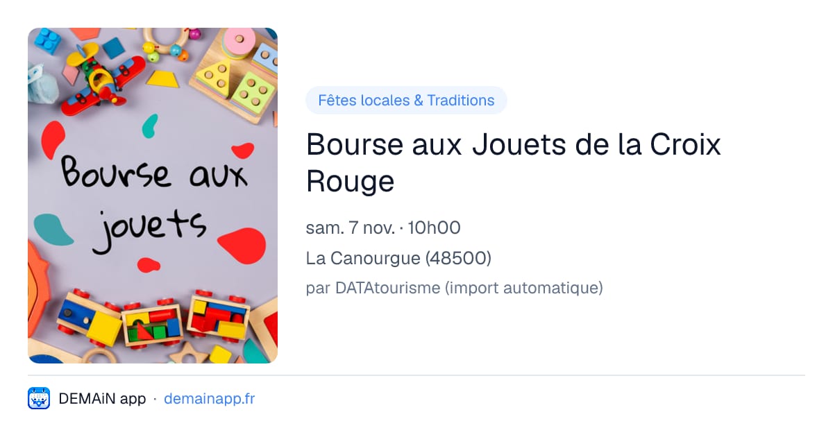 Bourse aux Jouets de la Croix Rouge — La Canourgue