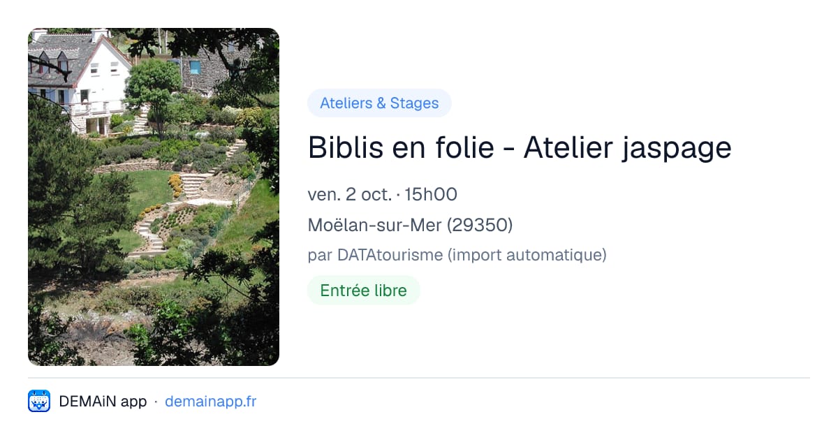 Biblis en folie - Atelier jaspage — Moëlan-sur-Mer