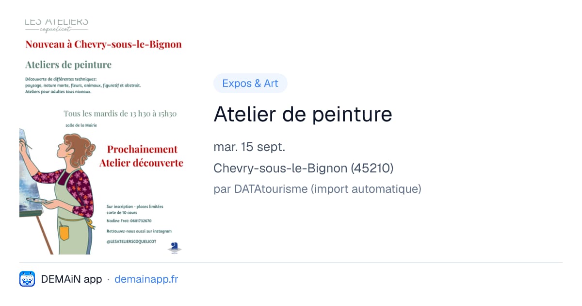 Atelier de peinture — Chevry-sous-le-Bignon