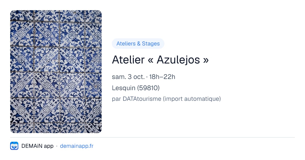 Atelier « Azulejos » — Lesquin