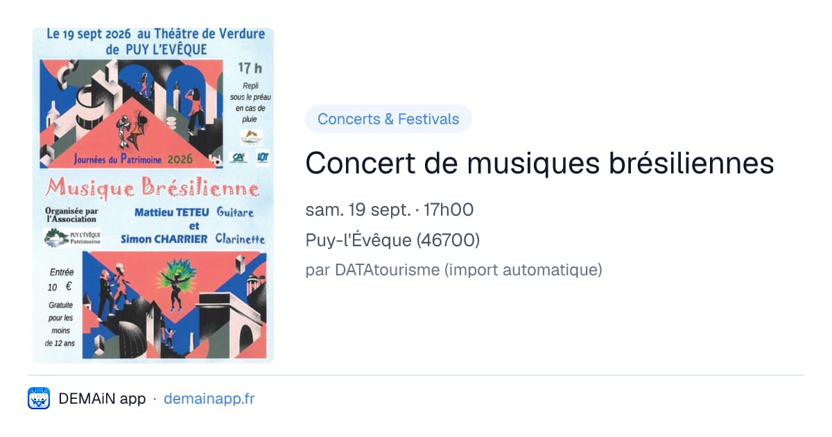 Concert de musiques brésiliennes — Puy-l'Évêque