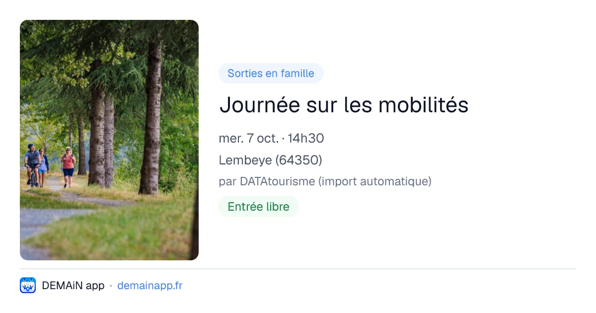 Journée sur les mobilités — Lembeye