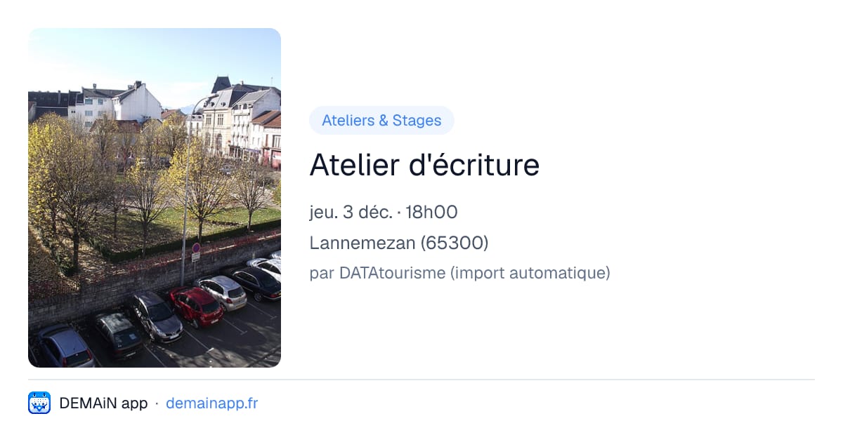 Atelier d'écriture — Lannemezan