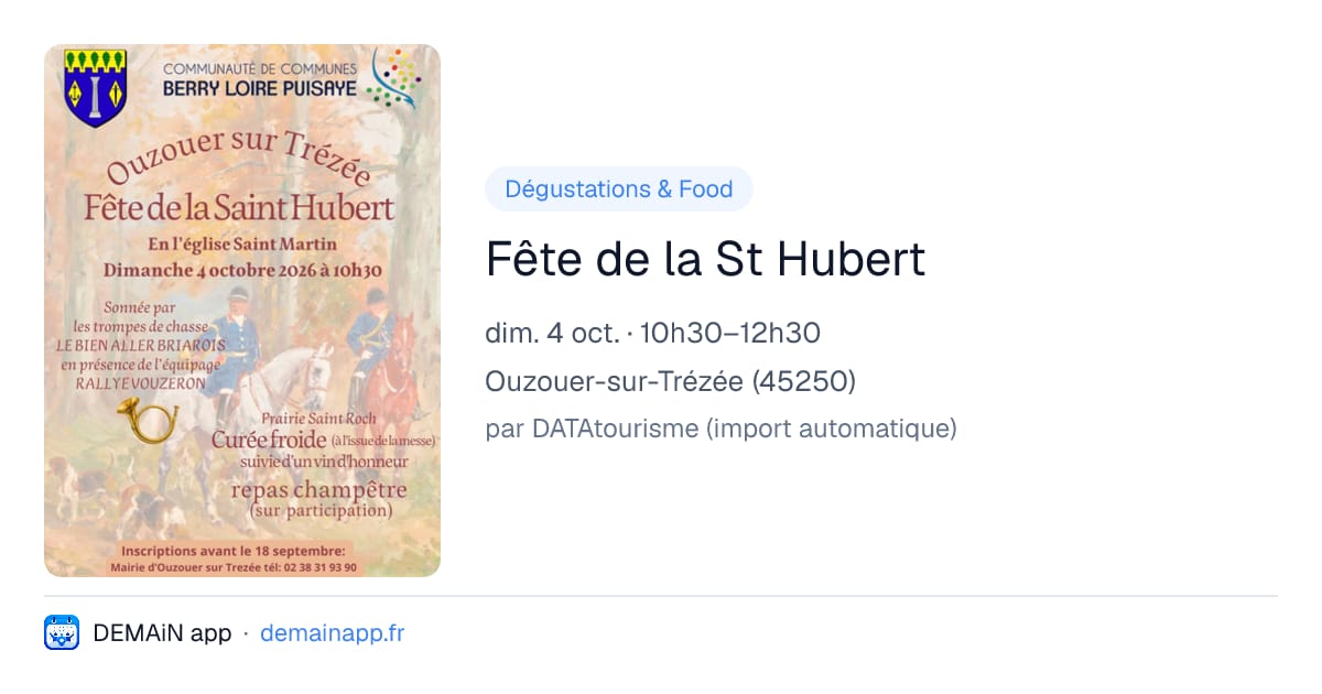 Fête de la St Hubert — Ouzouer-sur-Trézée