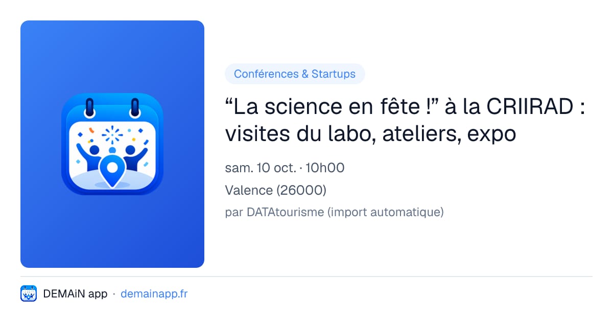 “La science en fête !” à la CRIIRAD : visites du labo, ateliers, expo — Valence