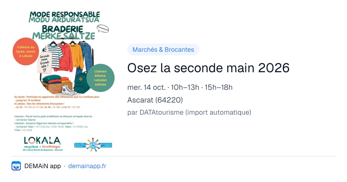 Osez la seconde main 2026 — Ascarat