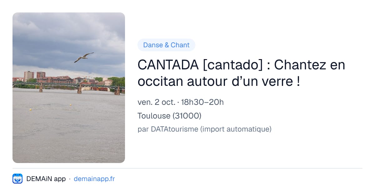 CANTADA [cantado] : Chantez en occitan autour d’un verre ! — Toulouse