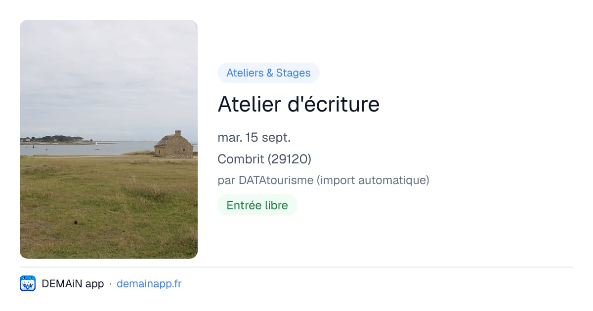 Atelier d'écriture — Combrit