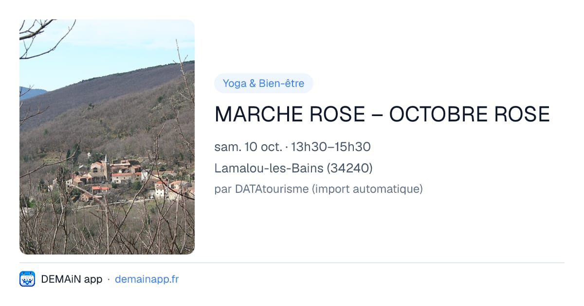 MARCHE ROSE – OCTOBRE ROSE — Lamalou-les-Bains