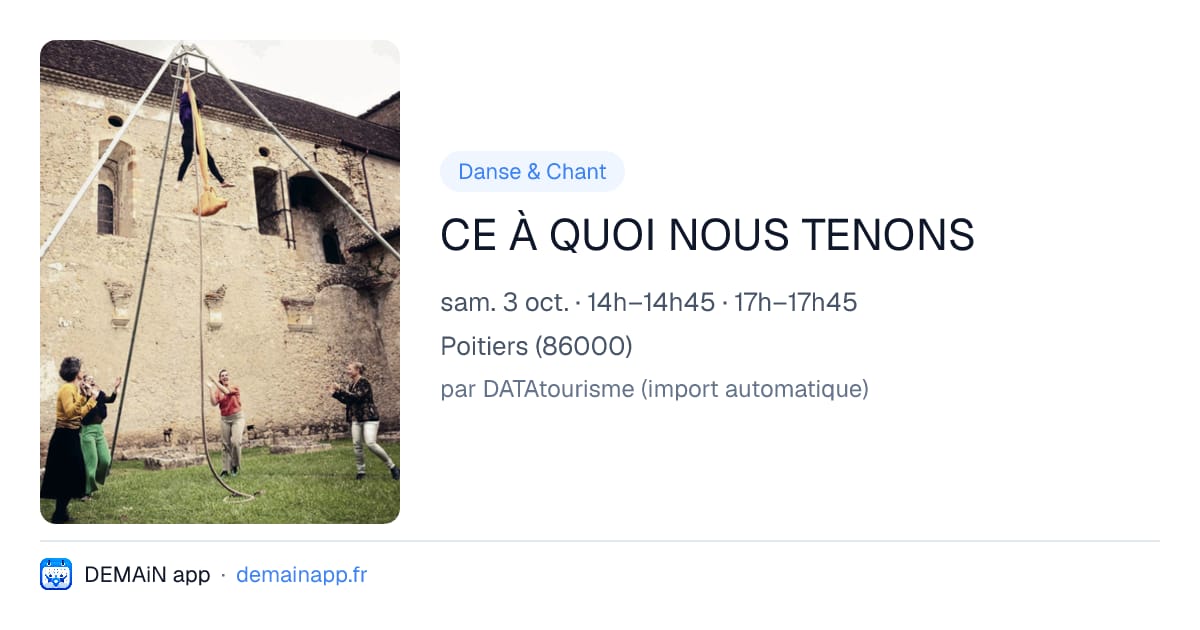 CE À QUOI NOUS TENONS — Poitiers