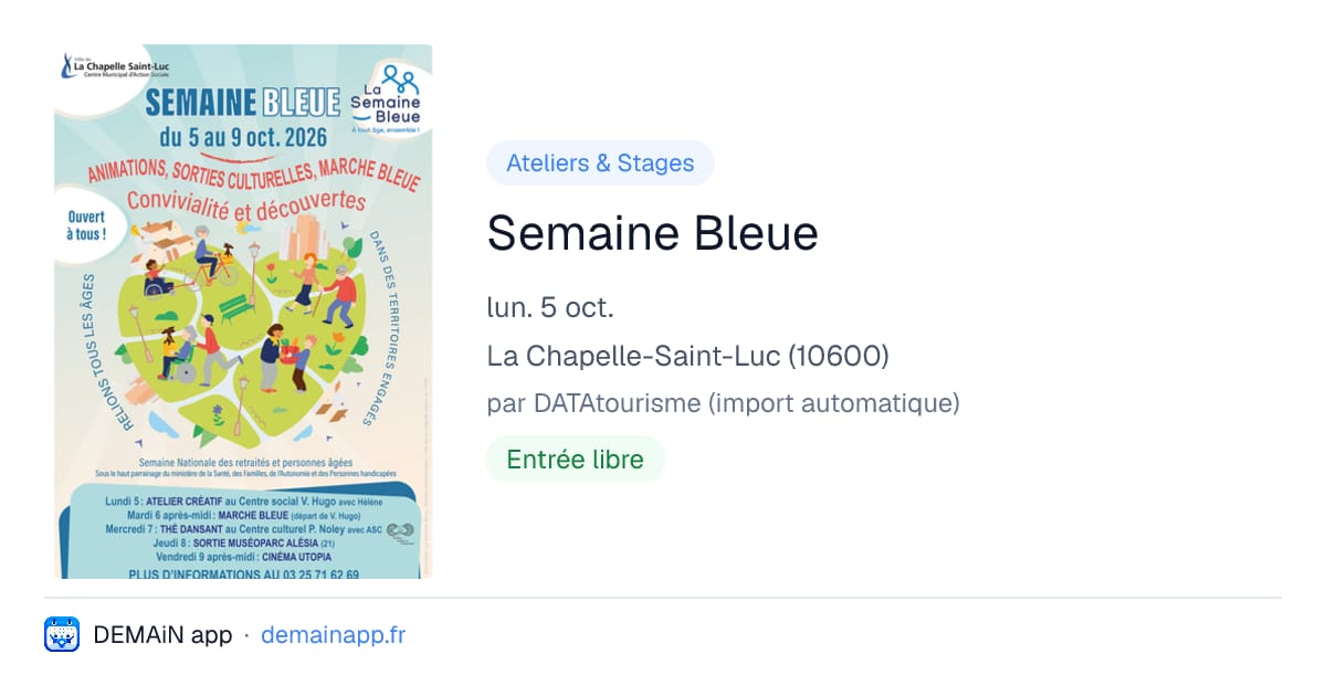 Semaine Bleue — La Chapelle-Saint-Luc