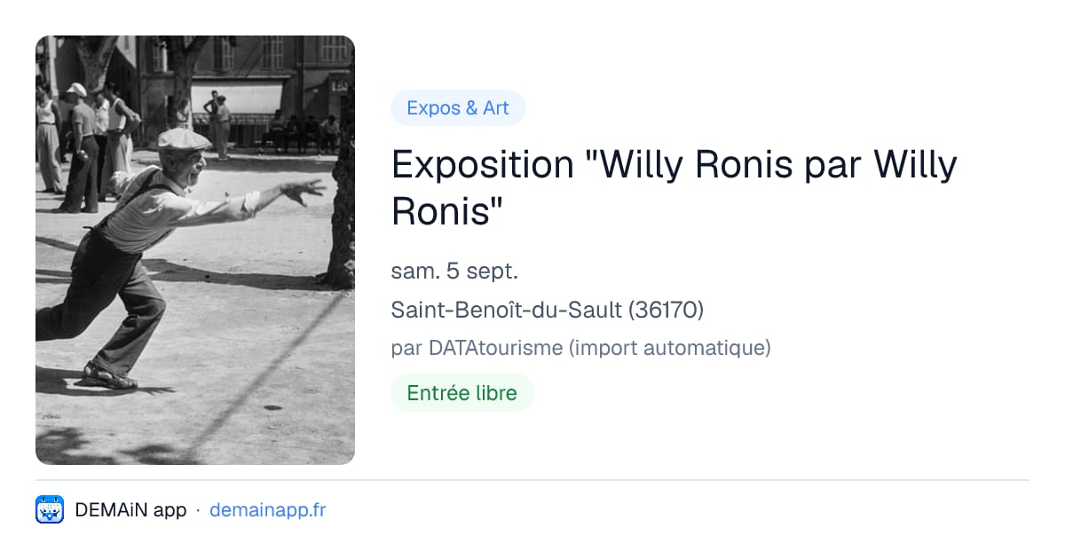Exposition "Willy Ronis par Willy Ronis" — Saint-Benoît-du-Sault
