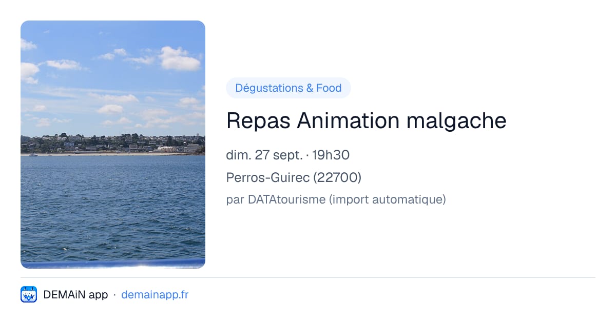 Repas Animation malgache — Perros-Guirec