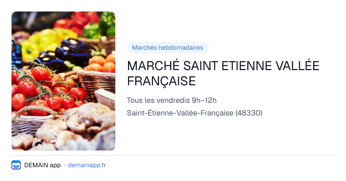MARCHÉ SAINT ETIENNE VALLÉE FRANÇAISE — Saint-Étienne-Vallée-Française