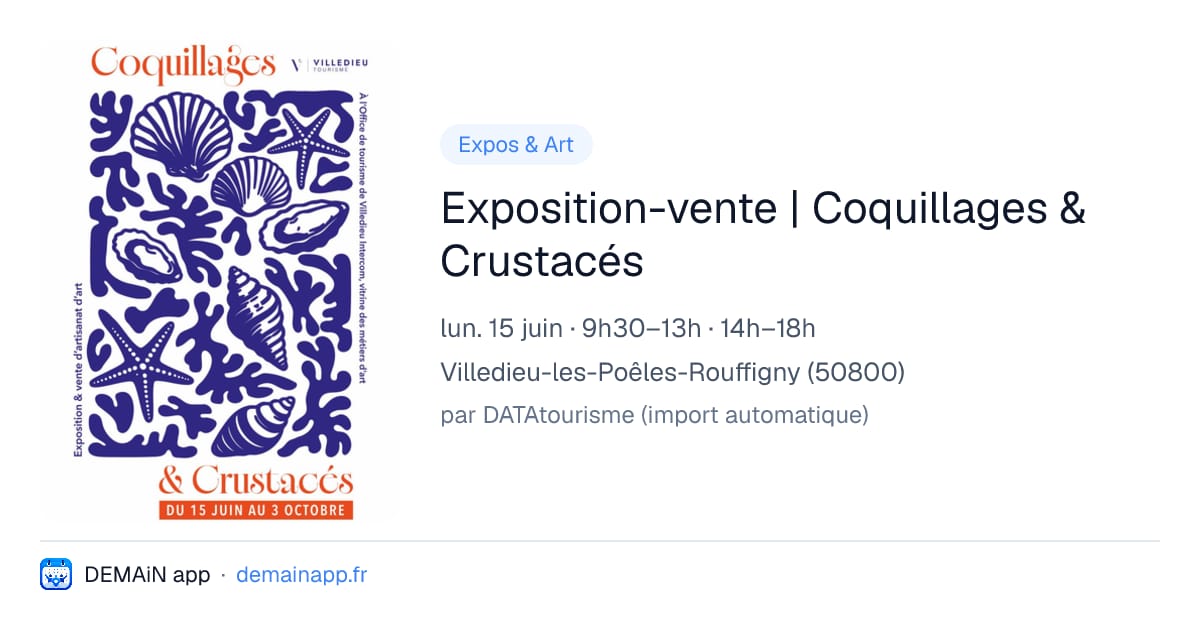 Exposition-vente | Coquillages & Crustacés — Villedieu-les-Poêles-Rouffigny