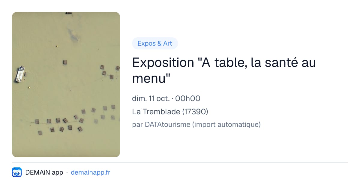 Exposition "A table, la santé au menu" — La Tremblade
