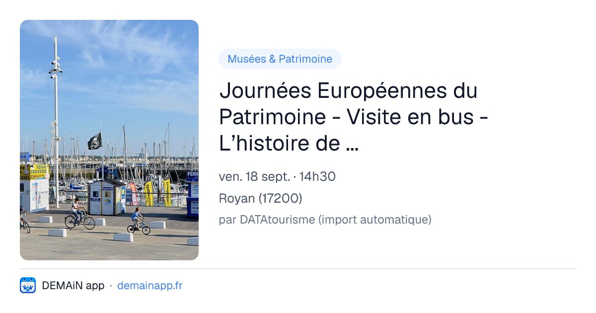 Journées Européennes du Patrimoine - Visite en bus - L’histoire de Royan — Royan