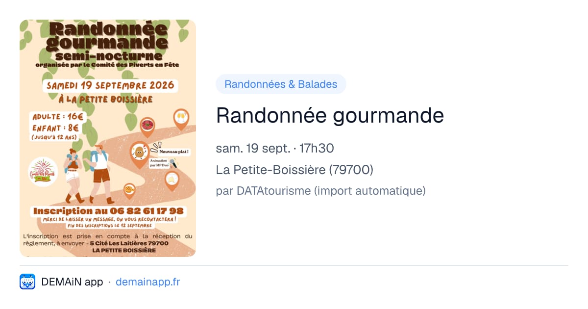 Randonnée gourmande — La Petite-Boissière