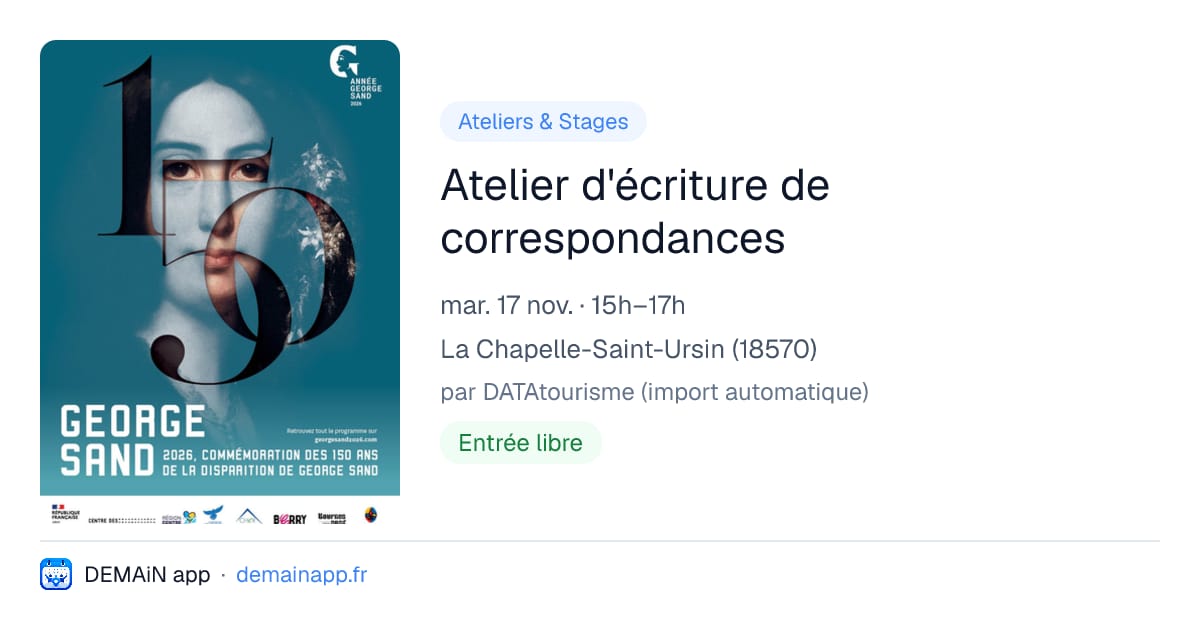Atelier d'écriture de correspondances — La Chapelle-Saint-Ursin