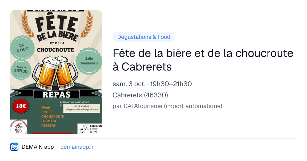 Fête de la bière et de la choucroute à Cabrerets — Cabrerets