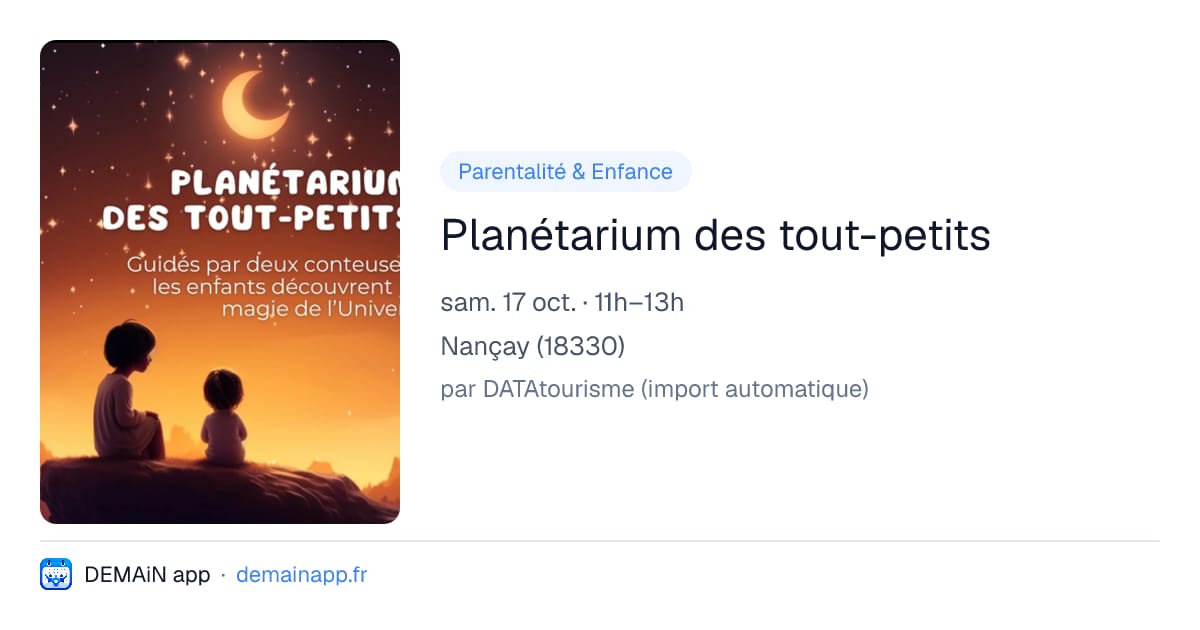 Planétarium des tout-petits — Nançay