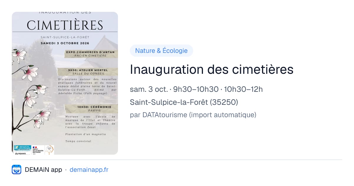 Inauguration des cimetières — Saint-Sulpice-la-Forêt