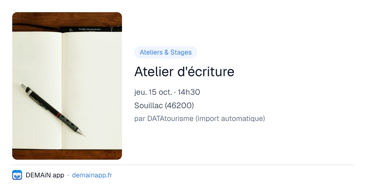 Atelier d'écriture — Souillac