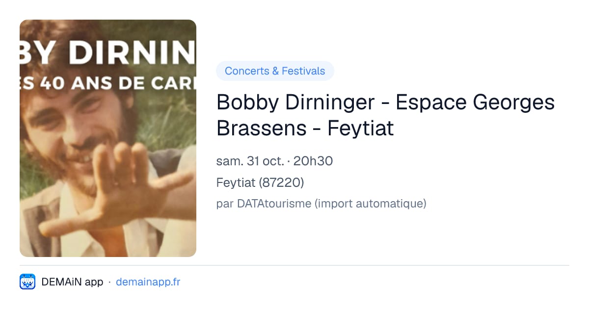 Bobby Dirninger - Espace Georges Brassens - Feytiat — Feytiat