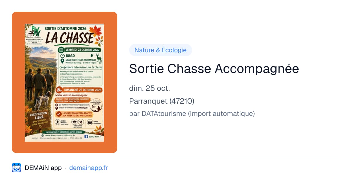 Sortie Chasse Accompagnée — Parranquet