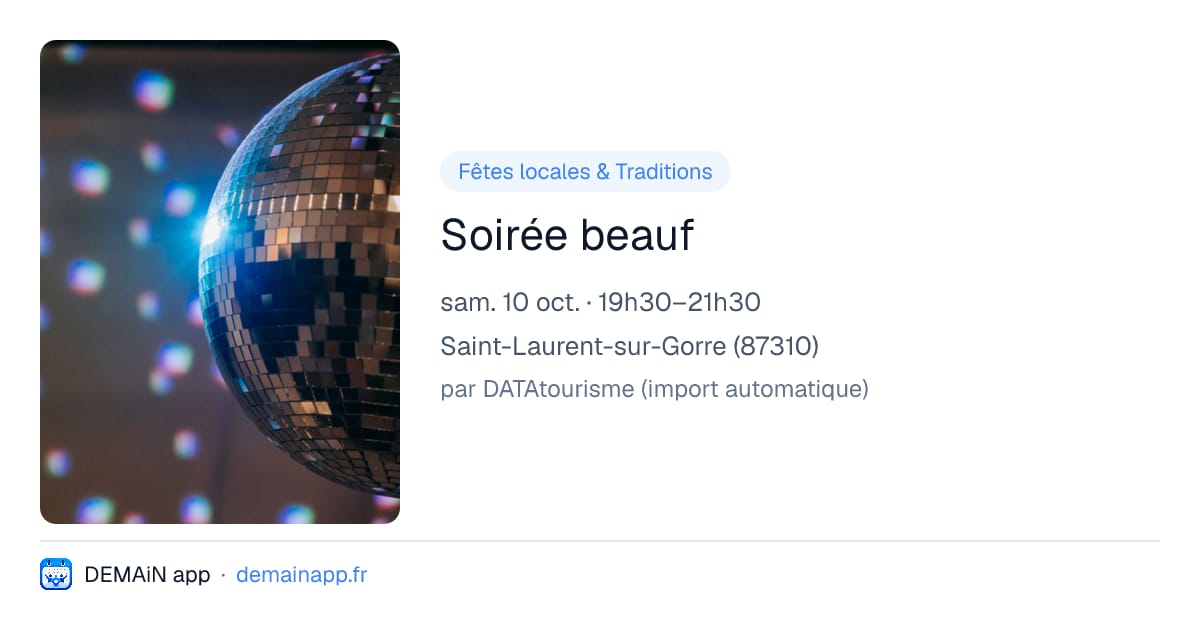 Soirée beauf — Saint-Laurent-sur-Gorre
