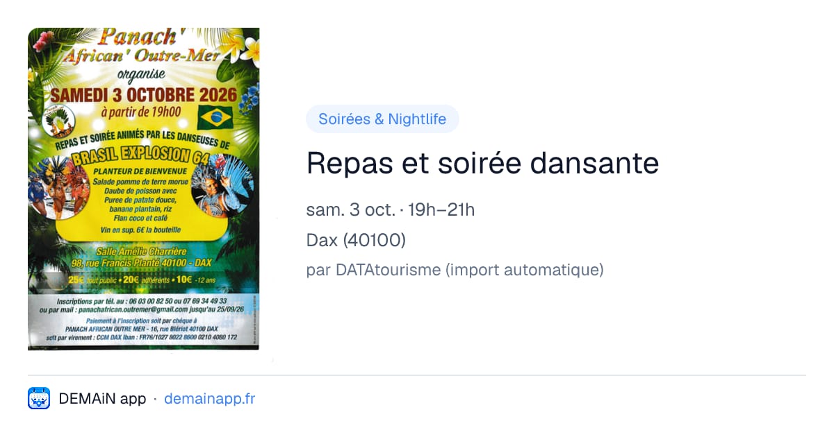 Repas et soirée dansante — Dax