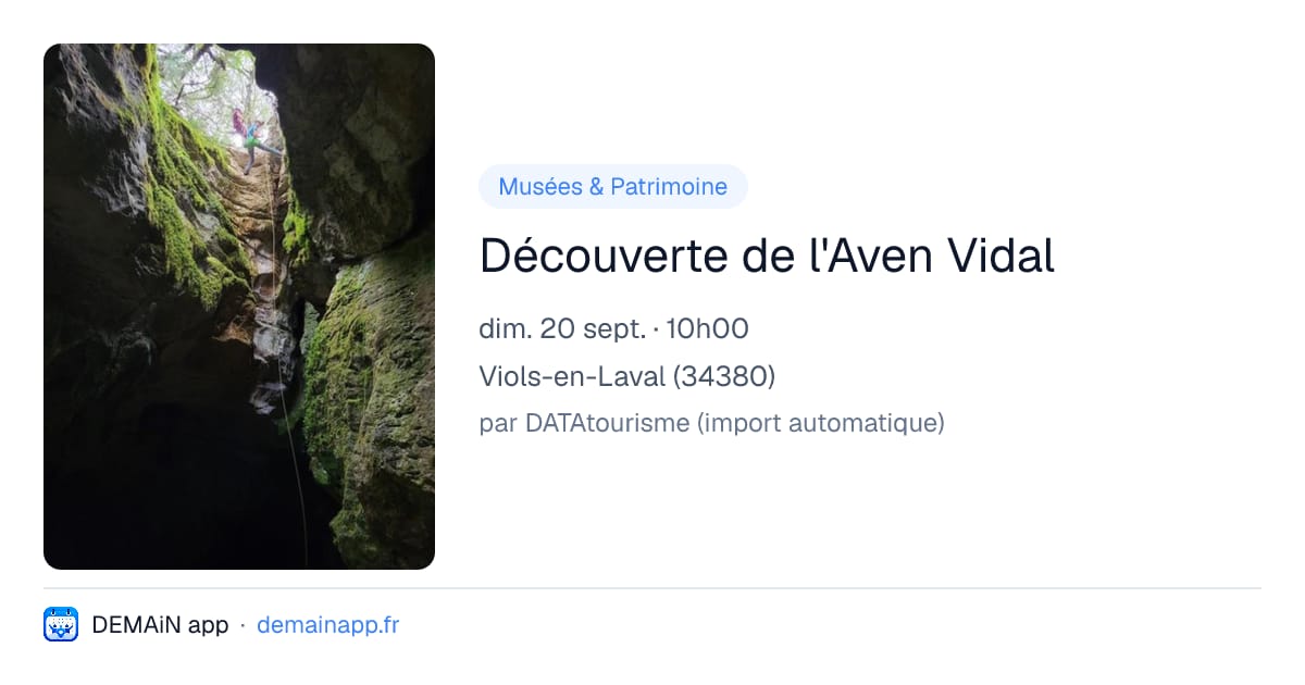 Découverte de l'Aven Vidal — Viols-en-Laval